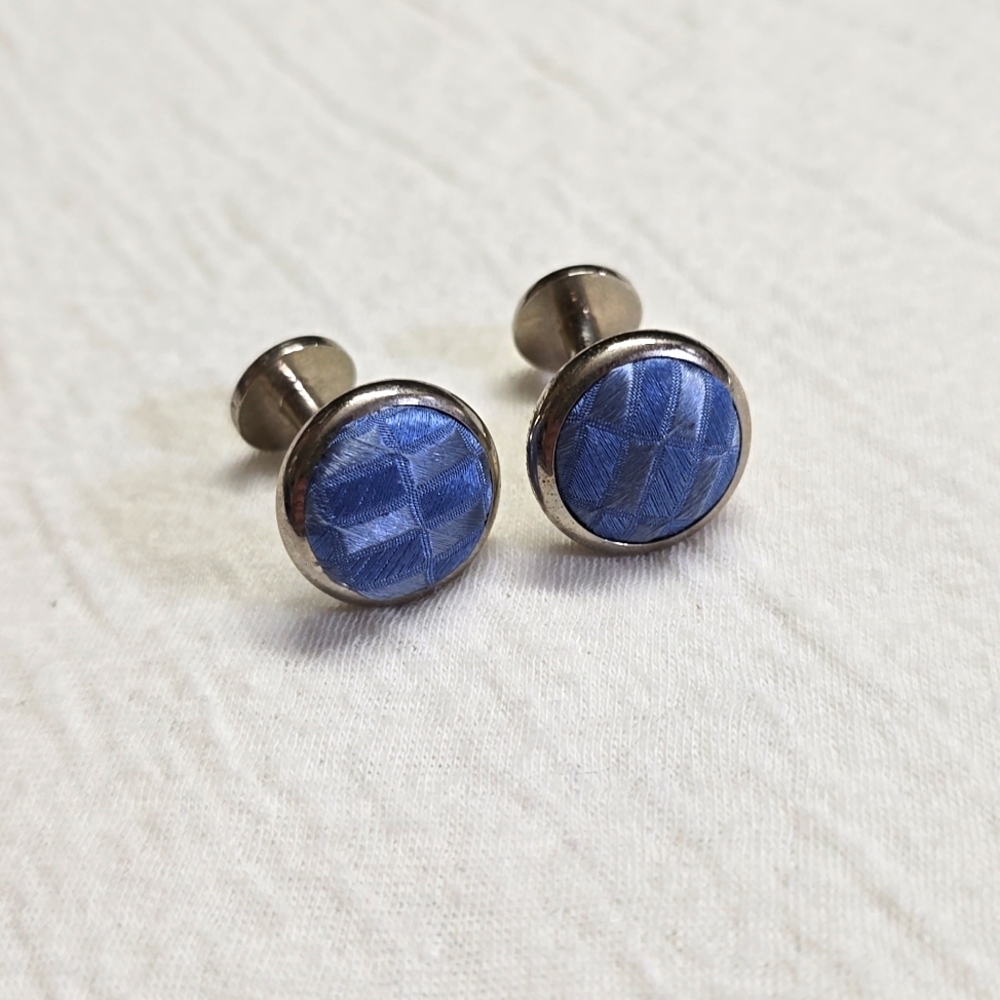🔸️5/$25🔸️Vintage Blue Checkered Cuff Links